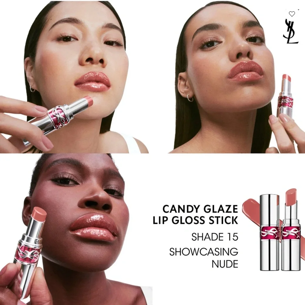 YSL Loveshine Candy Glaze, 15 Showcasing Nude